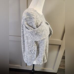 Lane Bryant Sweater With Side Buttons. Size 18/20. Cream and Grey.